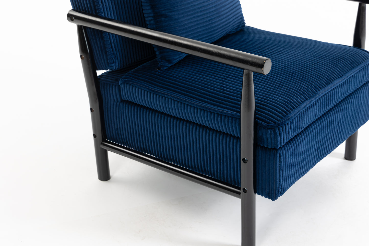 Storage Chair,Mid Century Modern Accent Chair With Wood Frame, Upholstered Living Room Chairs With Waist Cushion, Reading Armchair For Bedroom Sunroom
