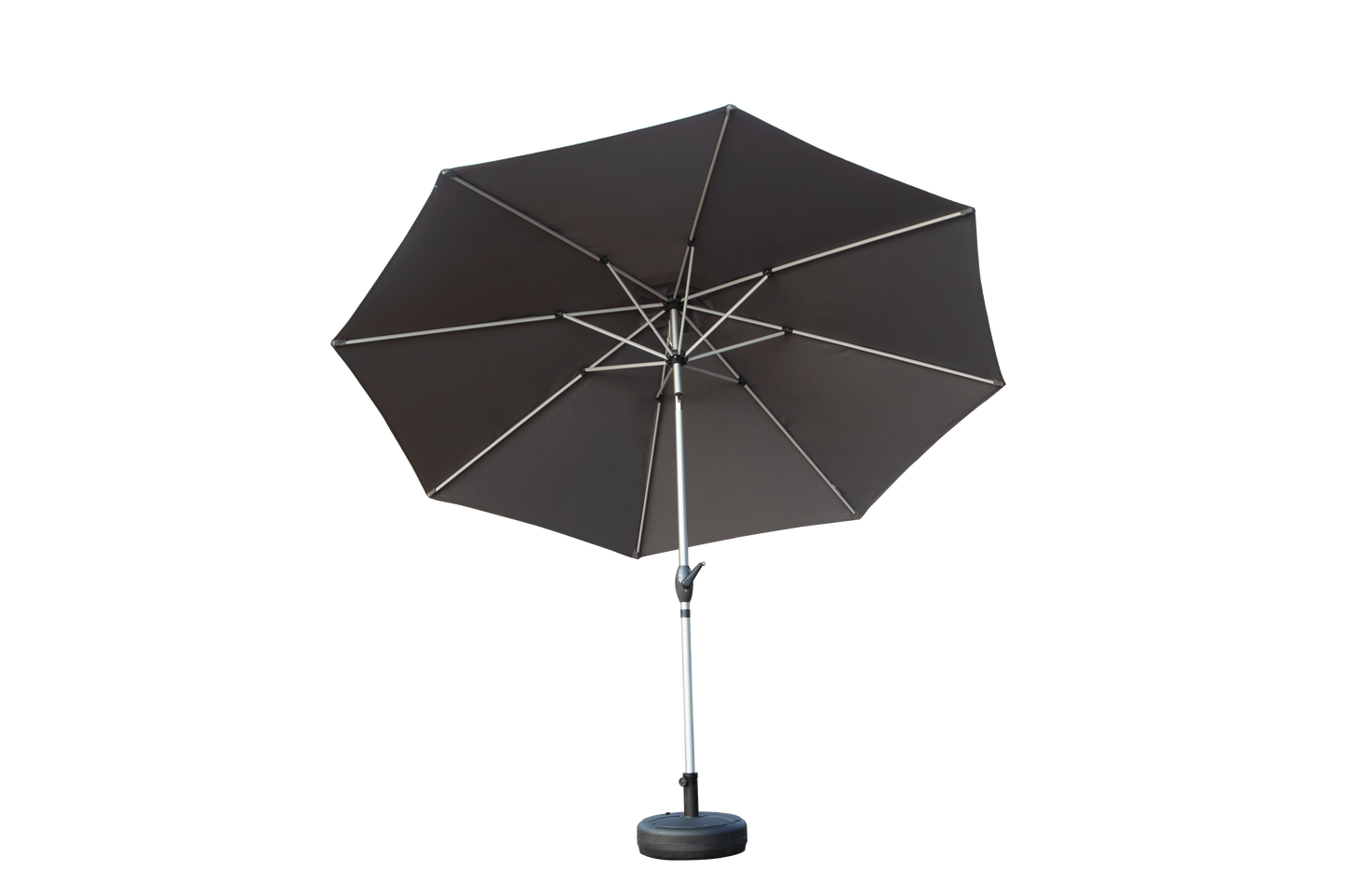 9FT Patio Umbrella, Outdoor Table Umbrella With Push Button Tilt And Crank, UV Protection Waterproof Market Sun Umbrella With 8 Sturdy Ribs For Garden, Deck, Backyard, Pool  Gray