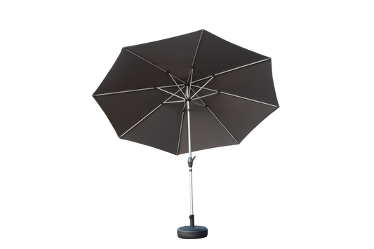 9FT Patio Umbrella, Outdoor Table Umbrella With Push Button Tilt And Crank, UV Protection Waterproof Market Sun Umbrella With 8 Sturdy Ribs For Garden, Deck, Backyard, Pool  Gray
