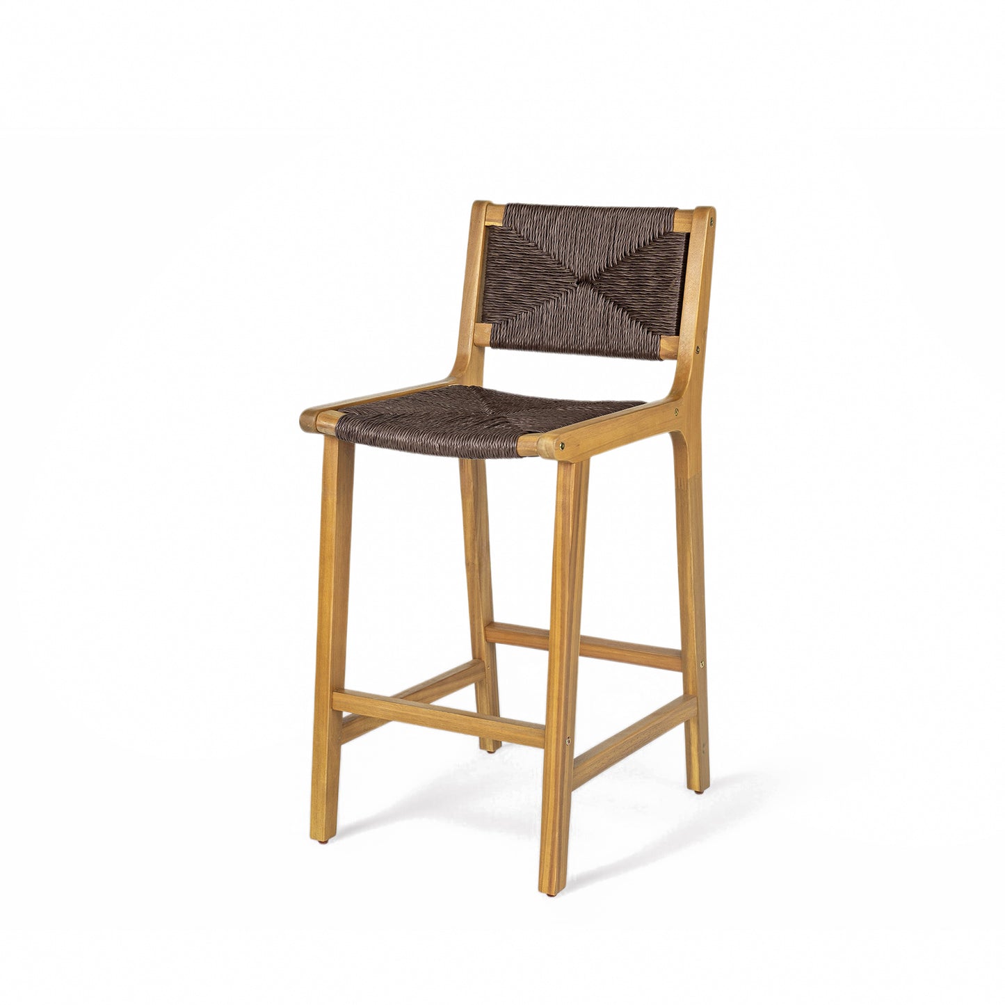 Acacia Wood Outdoor Armless Barstool- Teak
