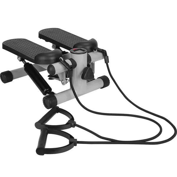 Stepper For Exercise Mini Fitness Stepper With 2 Resistance Bands LCD Monitor Max 330.7LBS Load Stair Stepper Quiet Stepper