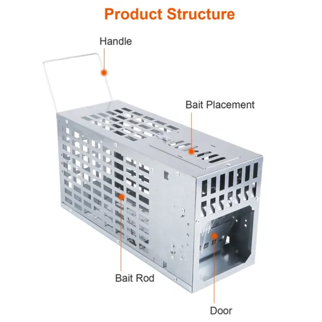 Humane Live Mouse Trap Reusable Metal Rat Rodent Cage Catch Release Continuous Capture Indoor Outdoor Pet Children Safe