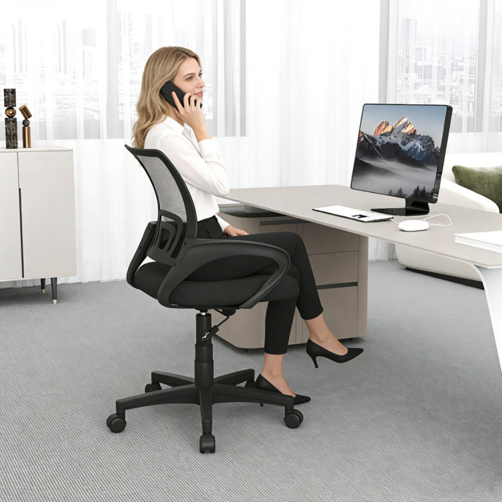 Mid-Back Mesh Office Chair Ergonomic Computer Chair With Lumbar Support With Adjustable,for Office, Home, Gaming And Study