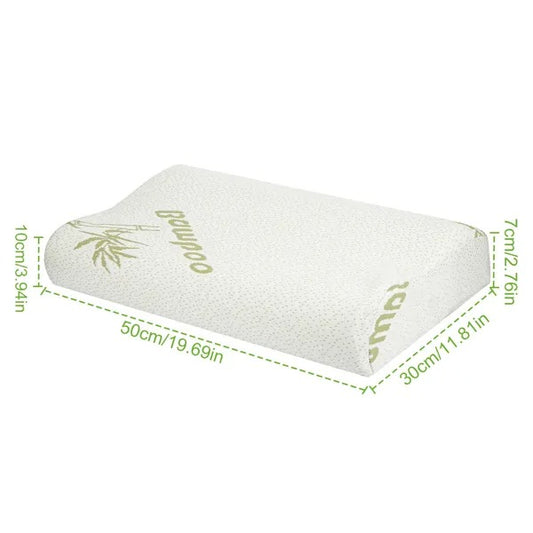 Bamboo Memory Foam Sleep Pillow Contoured Cervical Orthopedic Pillow Neck Support Breath Pillow