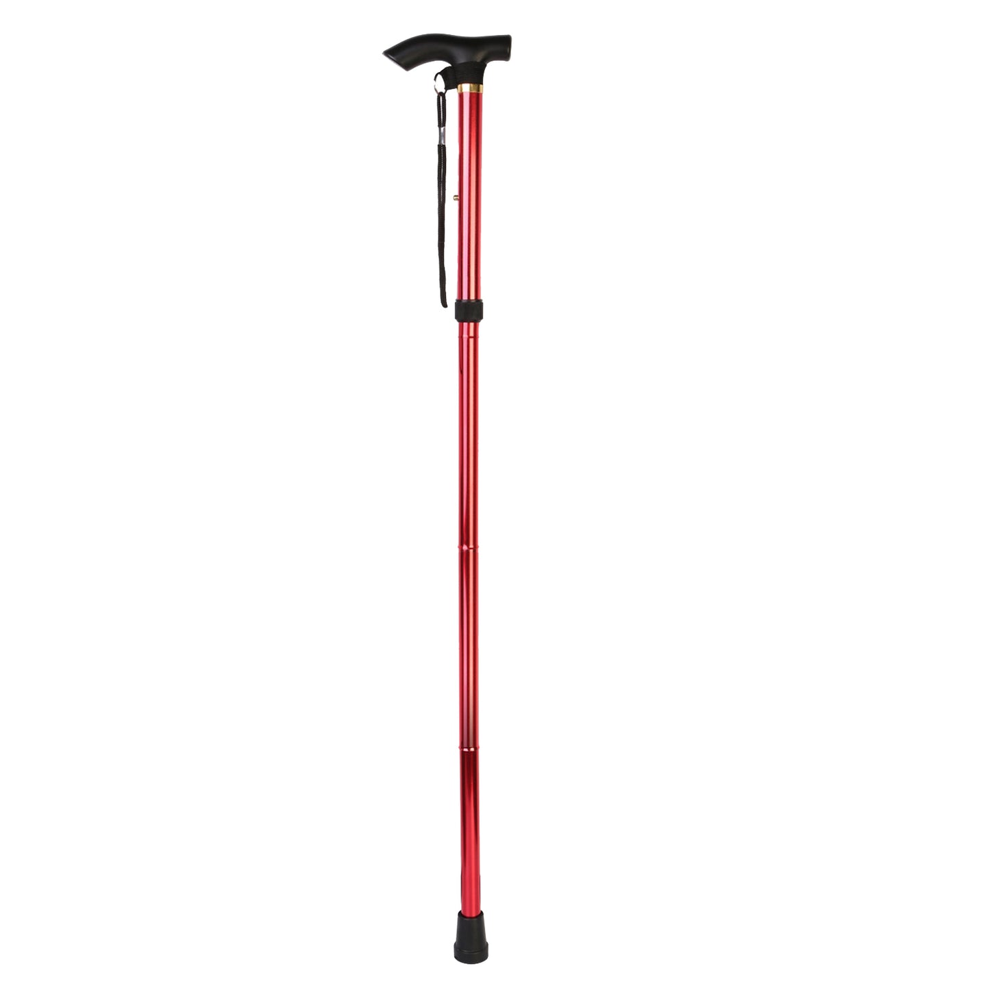 1Pc  Walking Cane Aluminum Alloy Walking Stick Adjustable Folding Travel Hiking Stick Antislip