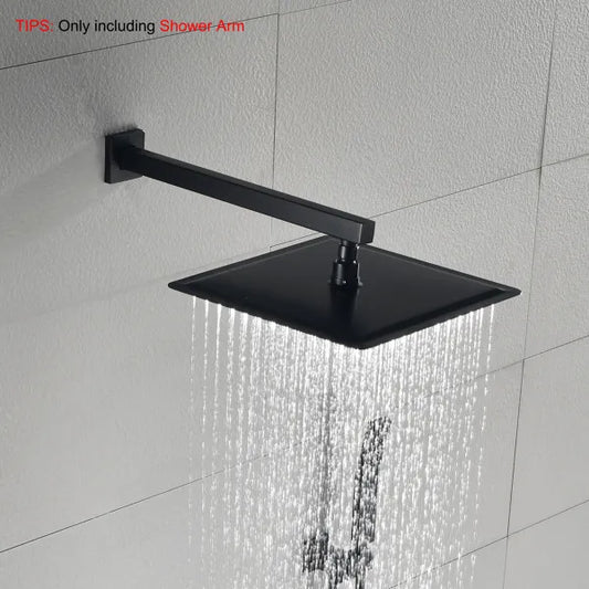 Shower Arm With Flange, 1/2 NPT Tapered Threads, Rain Shower Head Arm, Wall Mount Shower Extension Arm