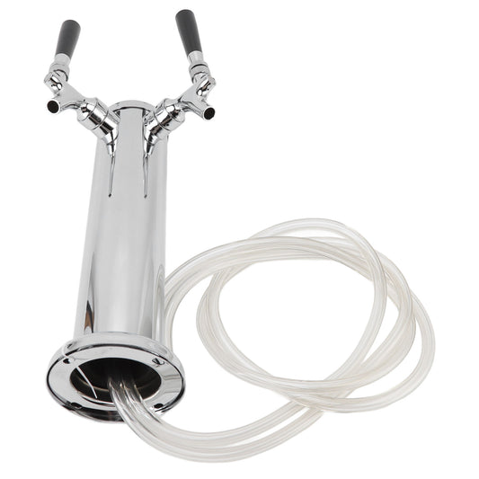 Draft Beer Kegerator Tower Stainless Steel Double Beer Tap Faucet For Home Bar Beer Brewing Kegs