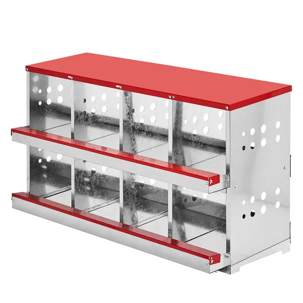 8 Compartment Roll Out Chicken Nesting Box With Basket, Egg Nest Box Chicken Laying Box Hens Chicken Coop Box,