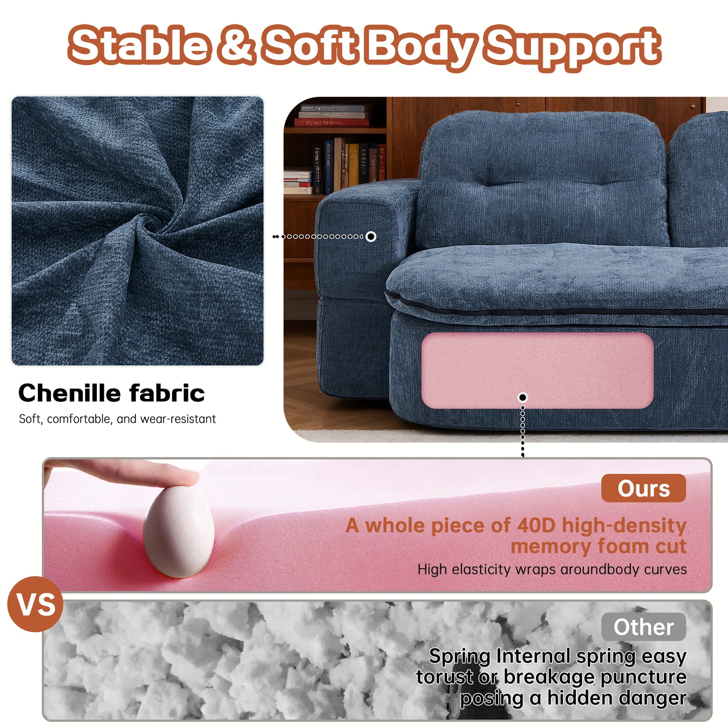 Modern Floor Sofa With 2 Pillows,Convertible Corduroy Fabric Foam-Filled Sleeper Sofa Bed, No Assembly Required,Convertible Sofa Cushion Unfolds Into Quilt,Folding Mattress For Living Room,Playroom