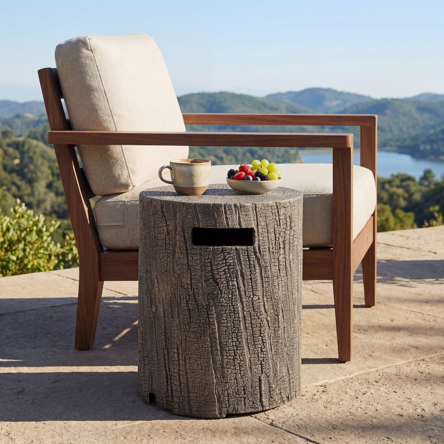 16x20 Inch MGO Tank Holder Side Table, Light Grey