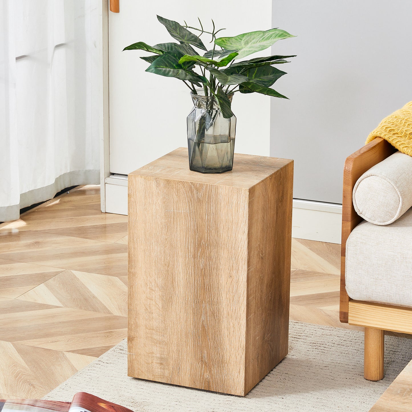 Elevate Your Living Space With This Modern MDF Coffee Table That Showcases Smooth, Light Wood Color Texture Patterns. It Is Characterized By Stylish Design.12x12x19.6,W1151P188001