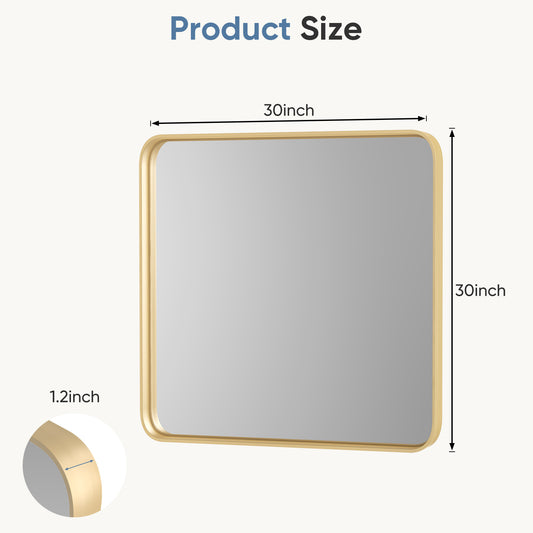 Wall Mirror With Rectangular Metal Frame