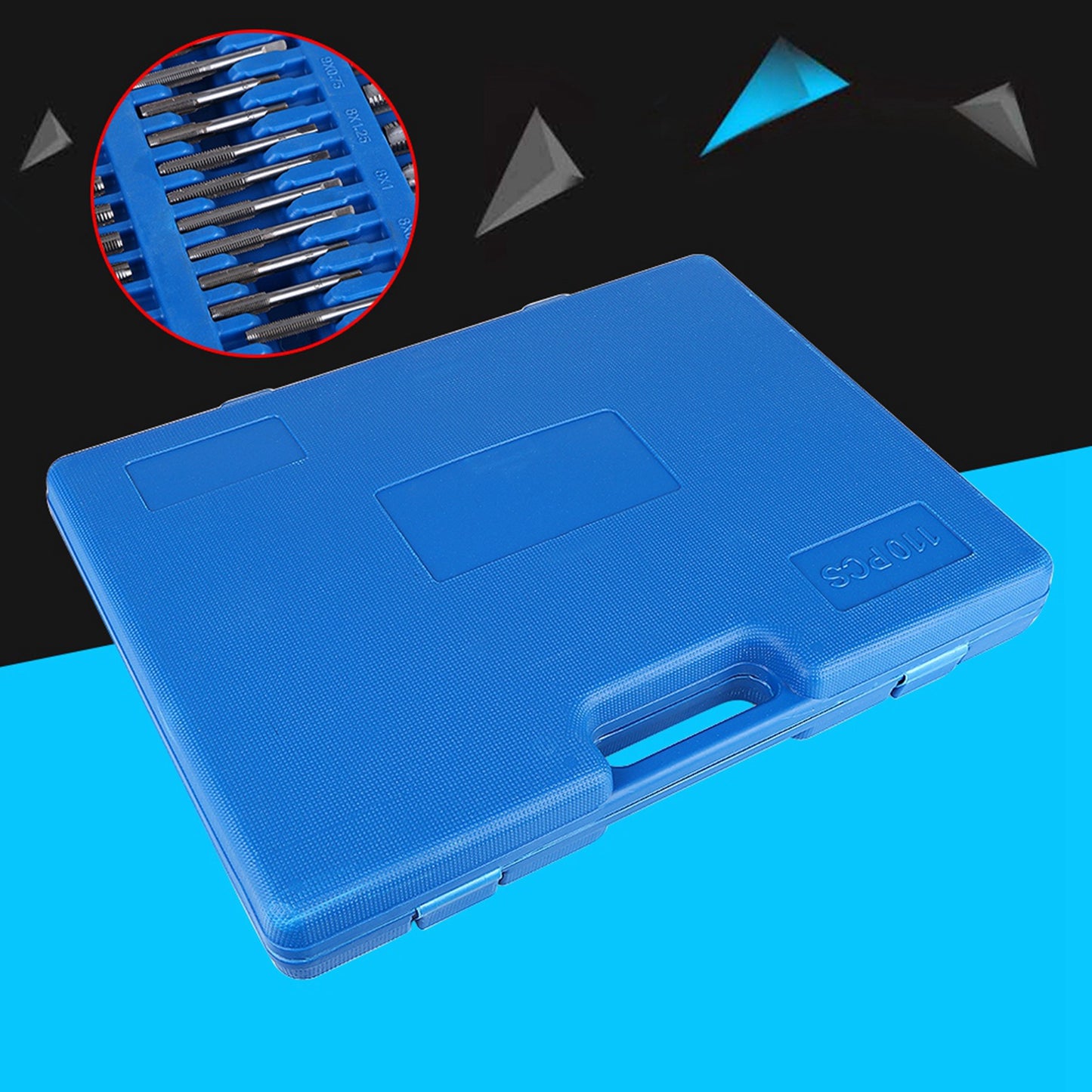 110pcs Set M2  M18 Screw Nut Thread Taps Dies With Wrench Handle Heavy Duty Hand Tool Kit