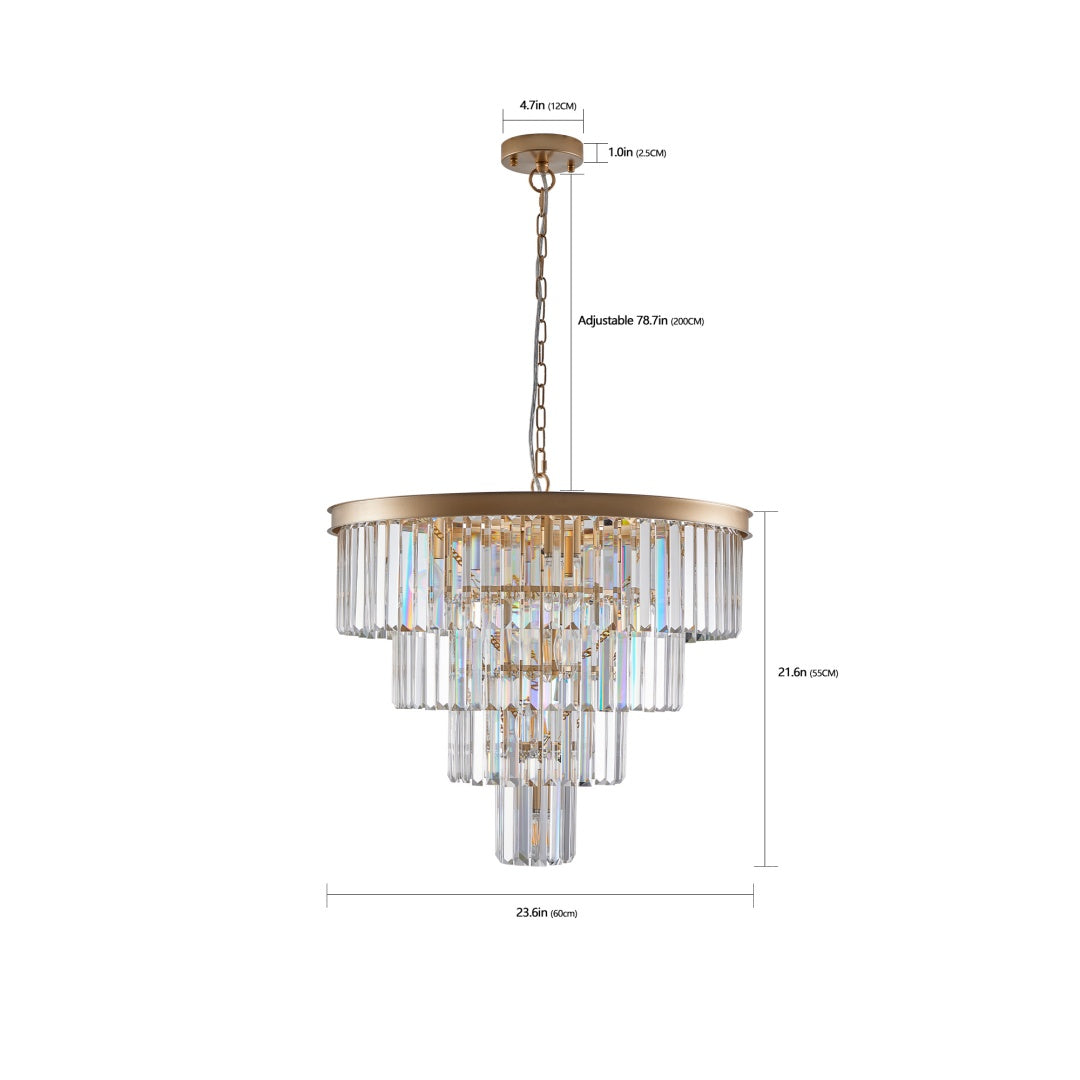 24  Contemporary Crystal Modern Chandeliers Crystal Ceiling Chandelier 4 Tier Golden Chandelier Lighting For Dining Room Living Room Bedroom  Bulbs Not Included