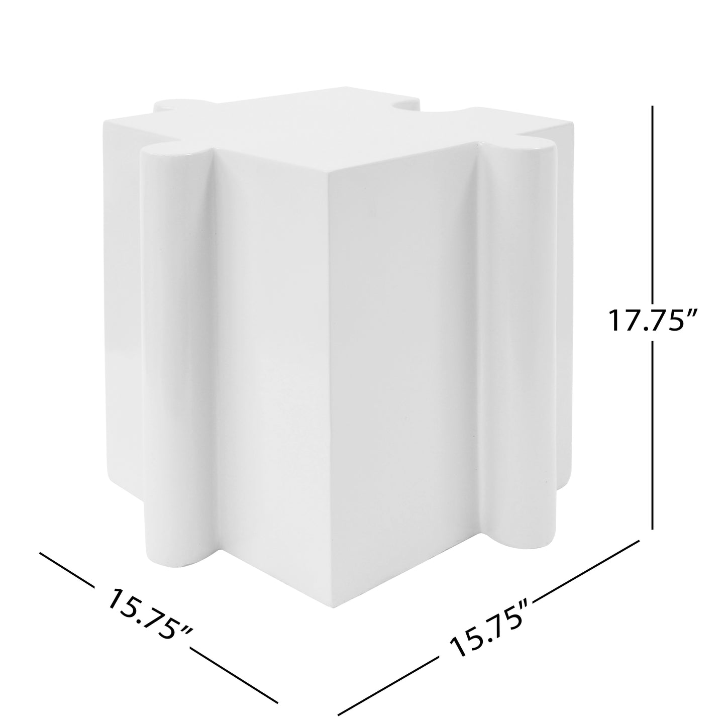 3-Piece Artistic Puzzle Table Set,Modular MGO Side Tables With Interlocking Design  2 Convex & 1 Concave , 200lb Capacity For Indoor & Outdoor,White & Black Color