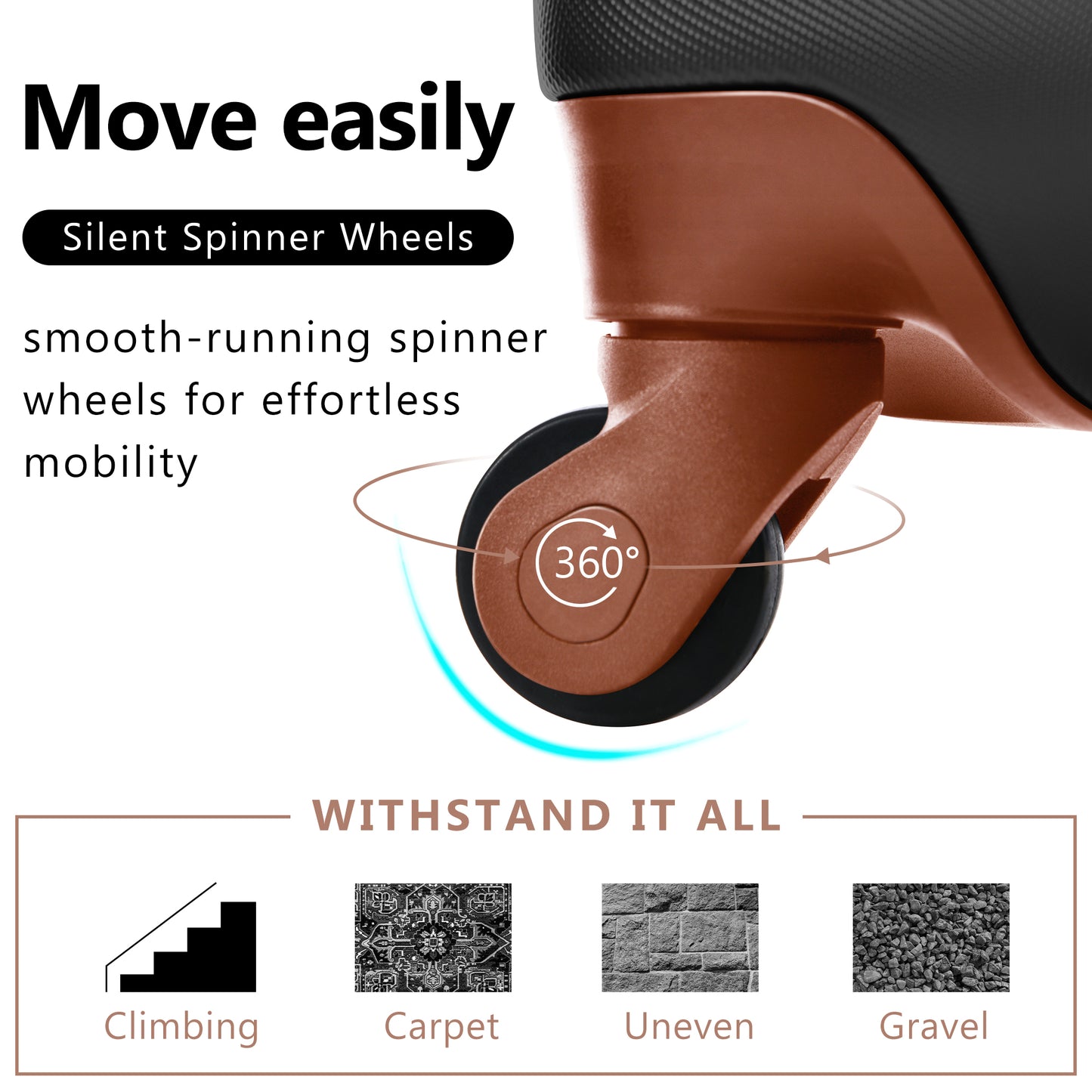 Luggage Sets New Model ABS Hardshell 3pcs Clearance Luggage Hardside Lightweight Durable Suitcase Sets Spinner Wheels Suitcase With TSA Lock 20 24 28 Black And Brown