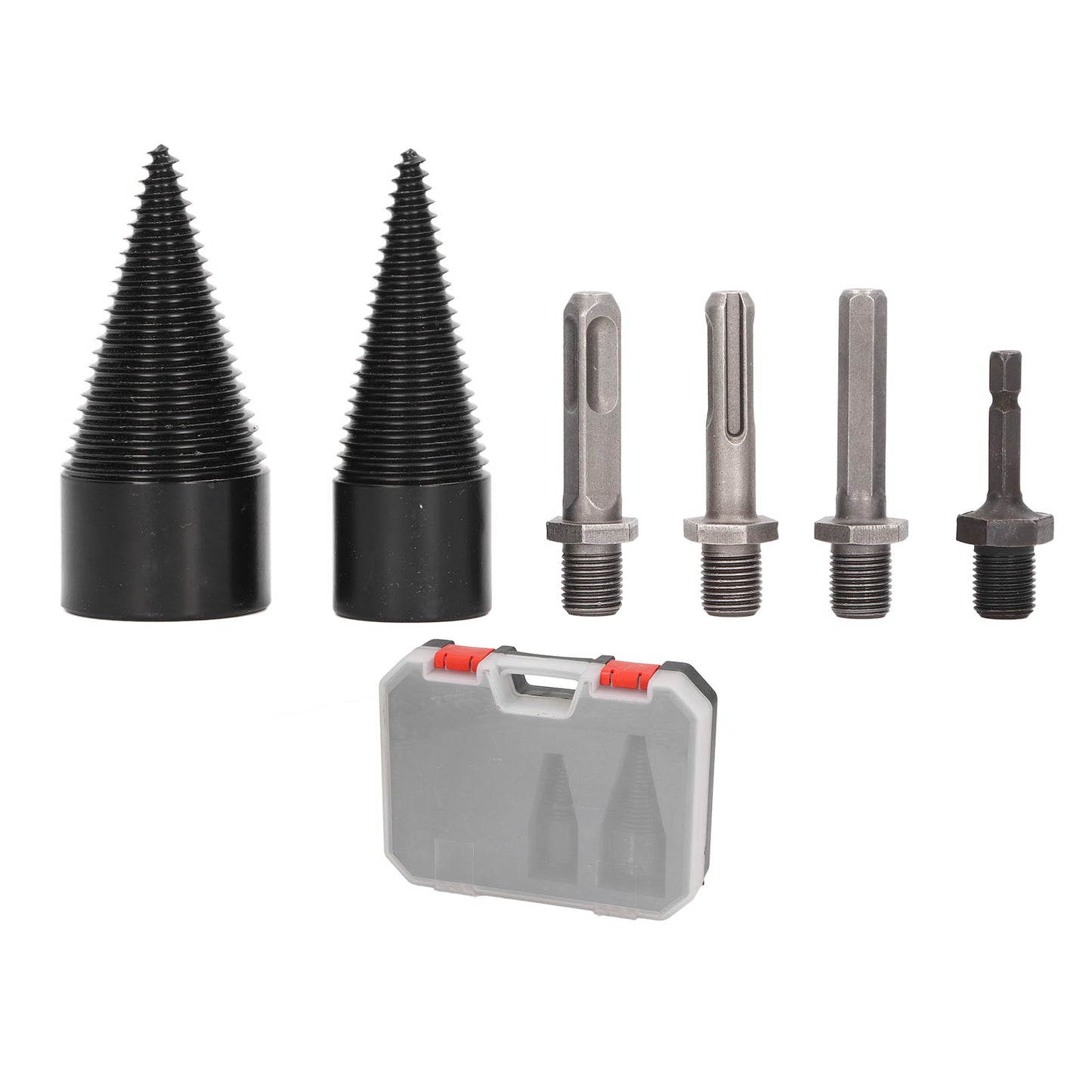 6 Pcs Wood Splitter Drill Bit 32mm 42mm Detachable Heavy Duty Splitting Cone Drill Bit With 4 Handles For Camping