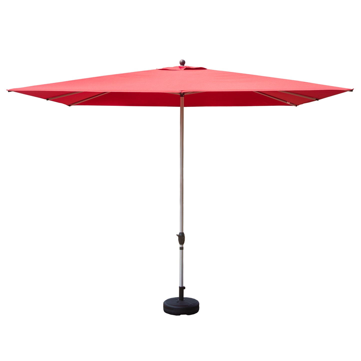 Rectangle Patio Umbrella With Crank Lift , Brick Red Base Not Included