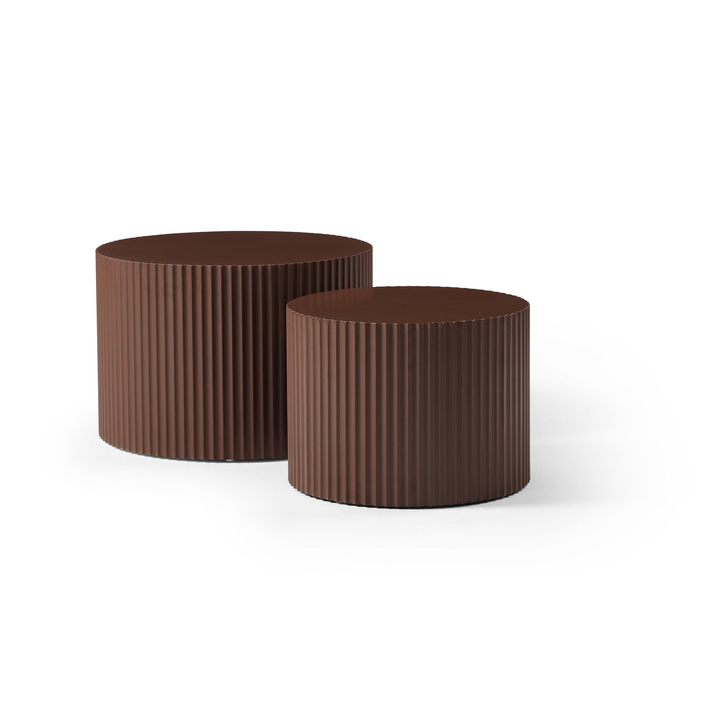 Nesting Table Set Of 2, MDF Coffee Table Set For Living Room Leisure Area,Brown