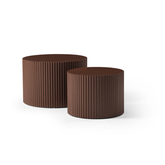 Nesting Table Set Of 2, MDF Coffee Table Set For Living Room Leisure Area,Brown
