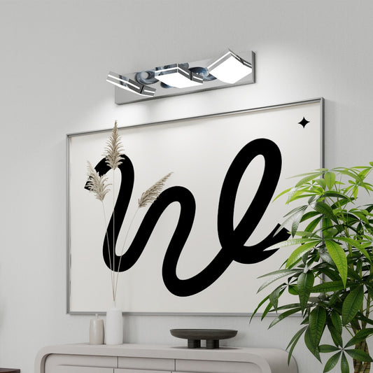 Modern Chrome LED Vanity Light, 3-Lights Wall Sconce For Bathroom And Mirror, Sleek Minimalist Design, Energy-Efficient, Easy To Install
