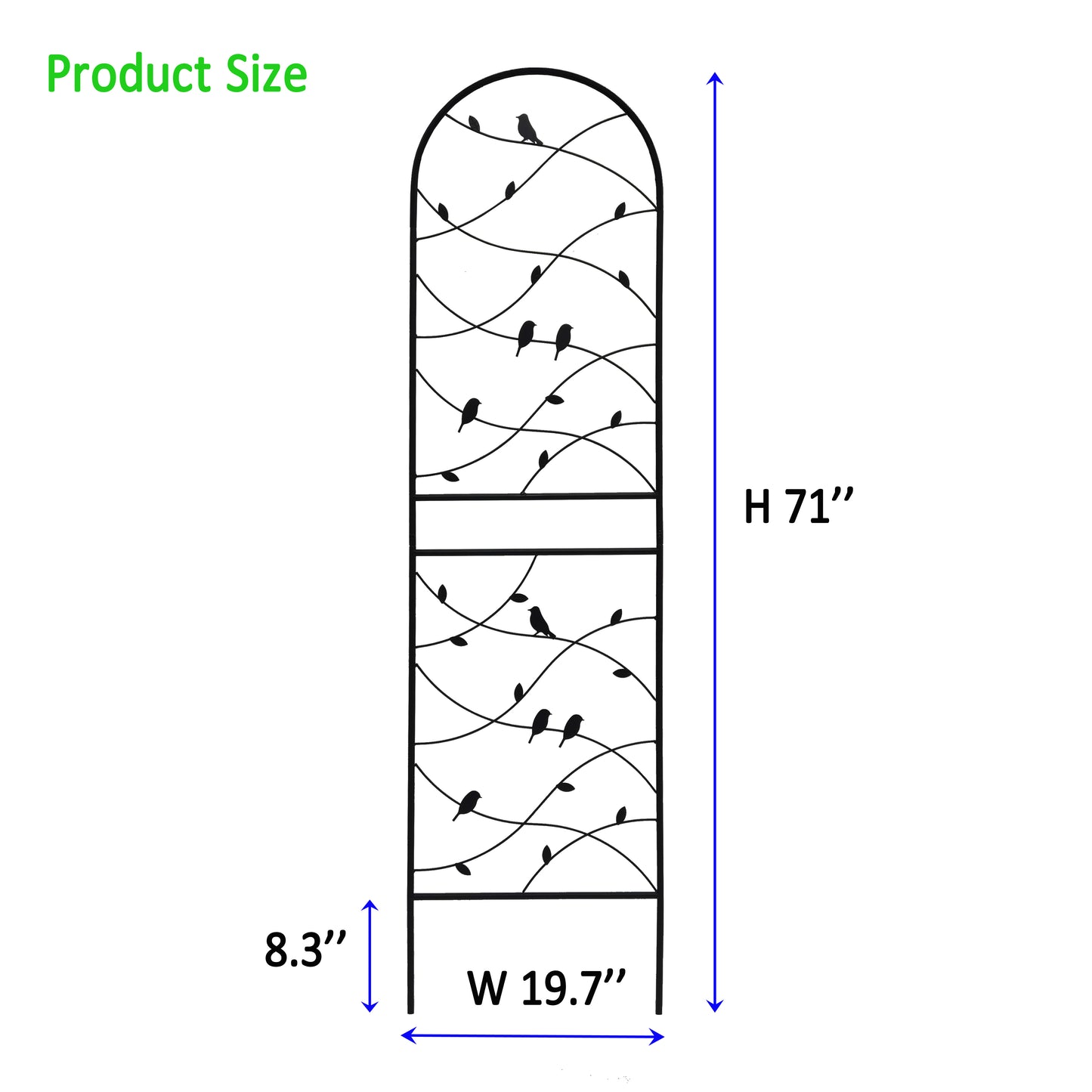 2 Pack Metal Garden Trellis 71  X 19.7  Rustproof Trellis For Climbing Plants Outdoor Flower Support Bird Deco Black