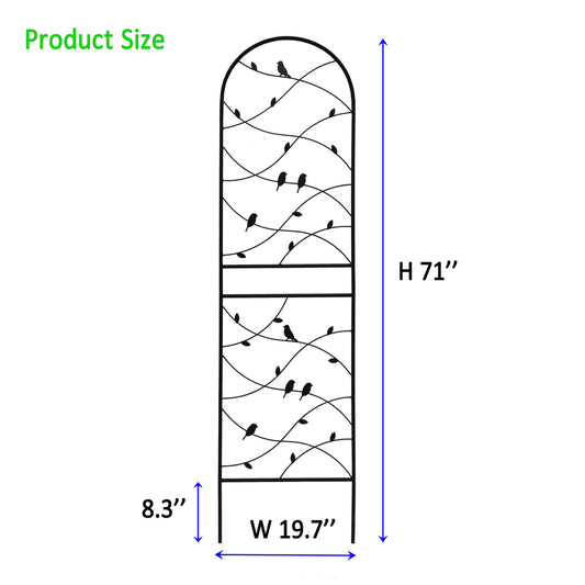 2 Pack Metal Garden Trellis 71  X 19.7  Rustproof Trellis For Climbing Plants Outdoor Flower Support Bird Deco Black