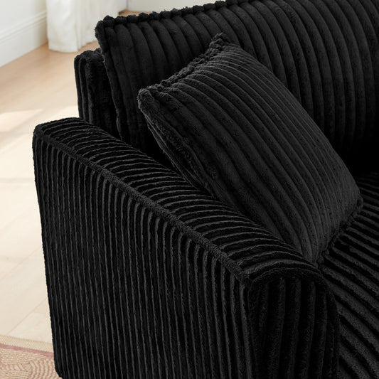 Lazy Sofa Chair, Comfortable Single-person Sofa Chair, With A Backrest And Soft Seat Cushion, Having Armrests On Both Sides, Suitable For Living Room And Bedroom - Black