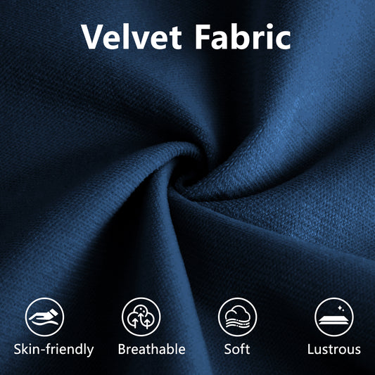 Large Size Modern Two-seater Sofa With Bolstered Armrests,Velvet 2-Seater Sofa With Waist Pillows And Throw Pillows , Suitable For Living Room , Loft, Working Spaces , Hallway And Bedroom,Blue