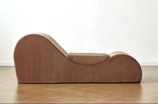 Solace Chaise Lounge Chair Relaxation, Ergonomic Design With Soft Yet Firm High-Density Foam Core, Removable Machine-Washable Cover, Brown
