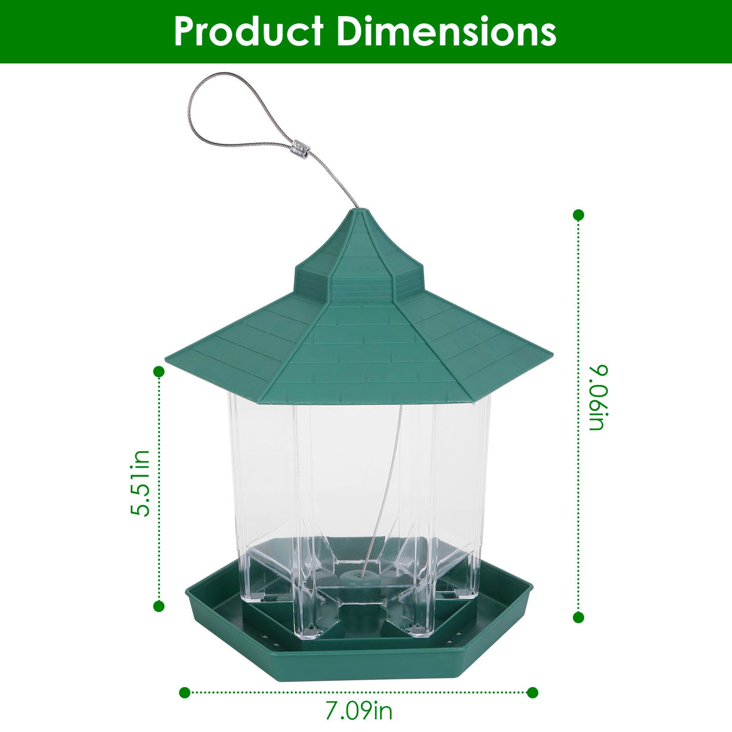 1Pc Hanging Gazebo Wild Bird Feeder Outdoor Bird Seed Station With Large Capacity 6 Feeder Interface For Garden Patio Park Weatherproof Easy To Refill