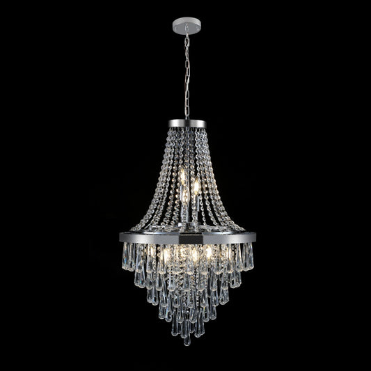 Same As W1340P143191-L5004-500-C  20  Chrome Crystal Chandelier With Adjustable Height, Modern Ceiling Light Fixture For Living Room, Dining Room, Staircase, 11-Light E12 Bulb Base  No Bulbs