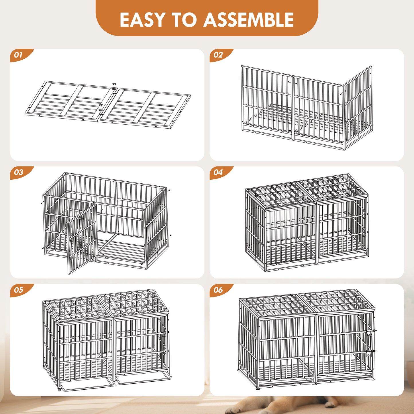 61  Extra Large Heavy Duty Dog Crate Dog Cage Strong Metal Dog Kennels And Pens Crates For Large Dogs