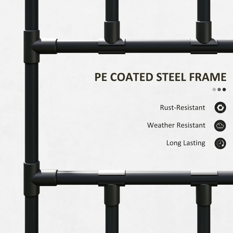 Garden Arch Trellis, 8 FT Tall Metal Plant Trellis Support With Climbing Net, Cucumber Trellis For Climbing Plants