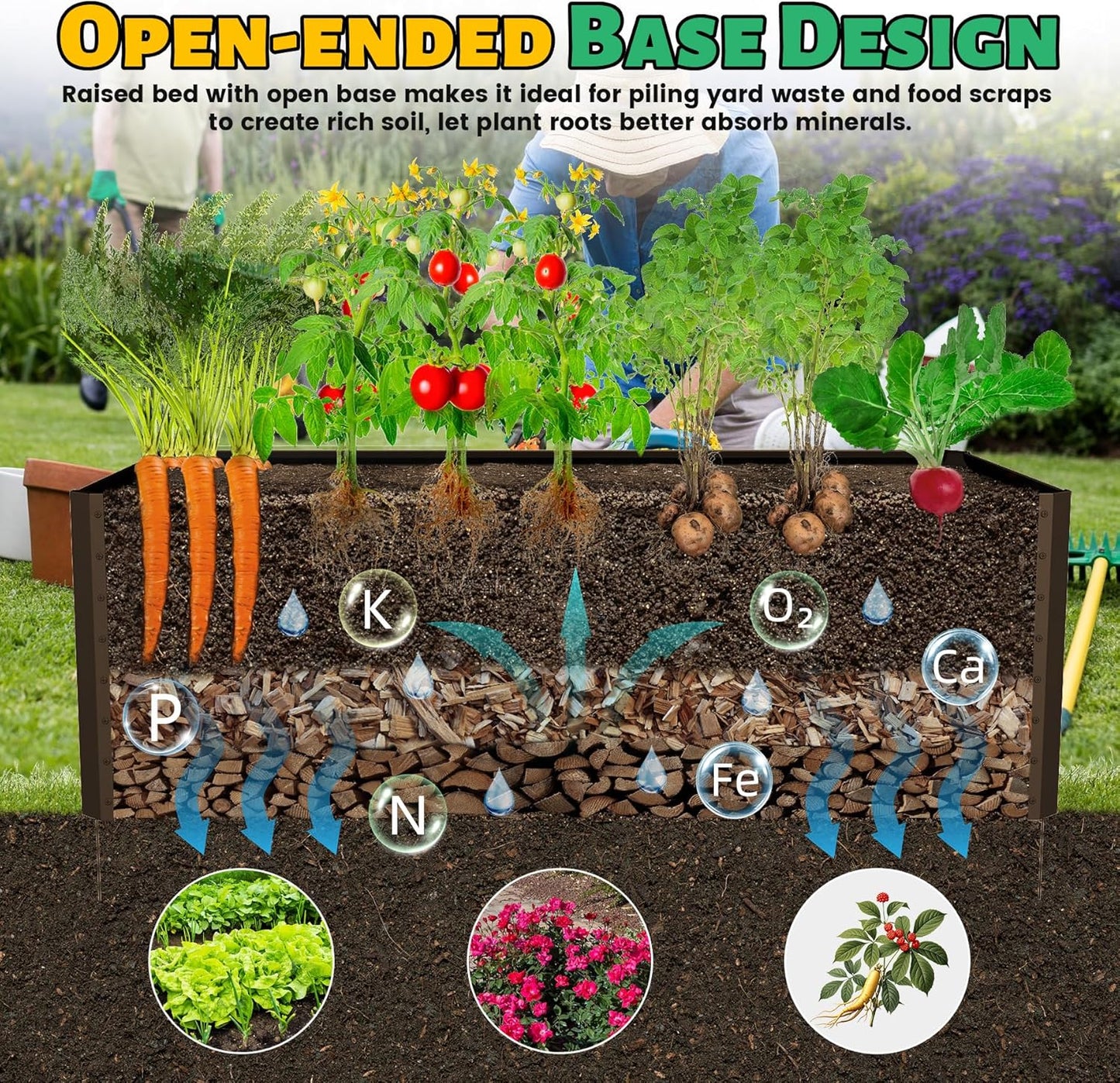 6x3x2ft Galvanized Raised Garden Bed, Outdoor Planter Garden Boxes Large Metal Planter Box For Gardening Vegetables Fruits Flowers, Brown