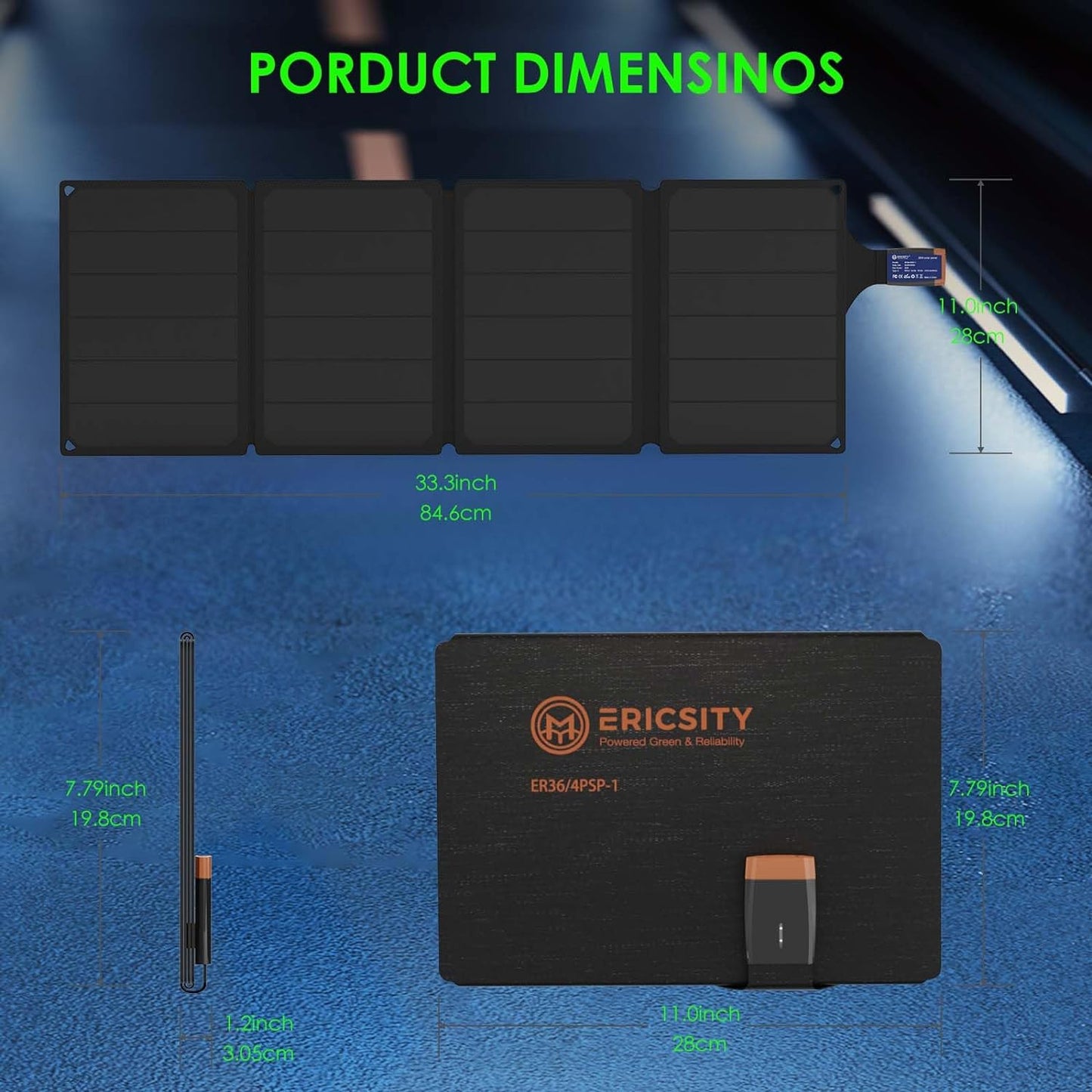 Portable 36W Solar Charger Foldable Solar Panel USB Solar Phone Charger