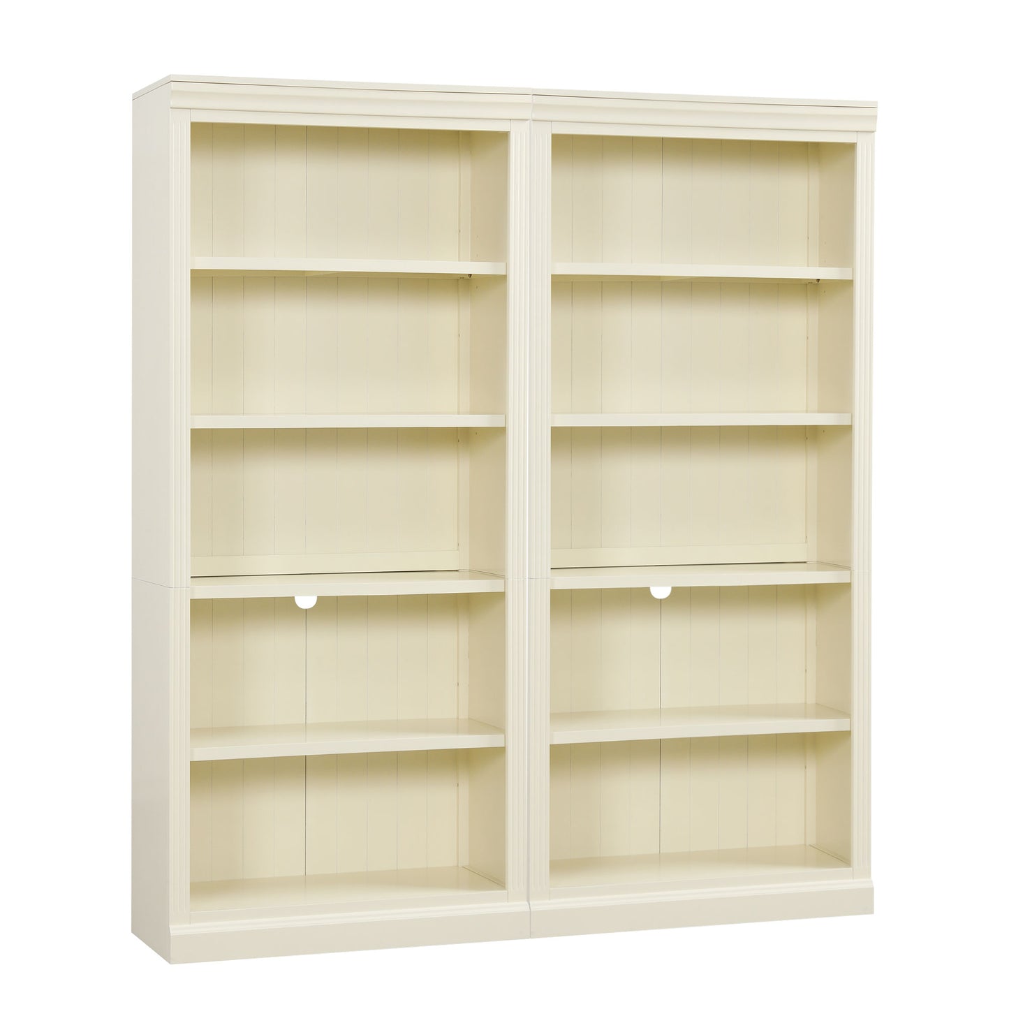 83 Tall Wood Bookcase Suite With Light Strip ,5-Tier Decor Bookcase Suite With Adjustable Shelves,Storage Organizer,Free Standing Storage Shelves Suite For Living Room,Home Office,Beige And Yellow