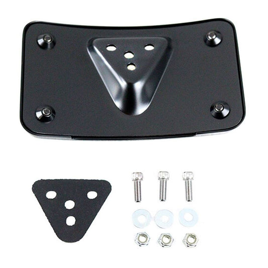 License Plate Bracket Curved Laydown Style Black Fits