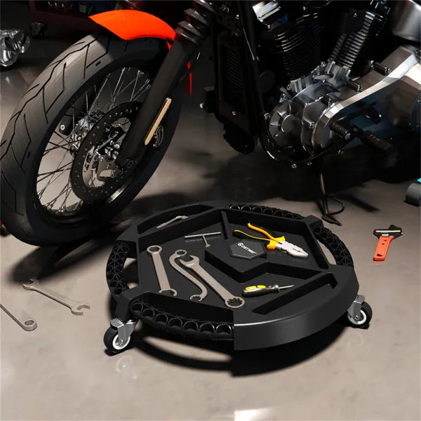Rolling Garage Tool Caddy With 4 Storage Compartments & Magnetic Holders, 360' Swivel Wheels Portable Tool Tray Organizer