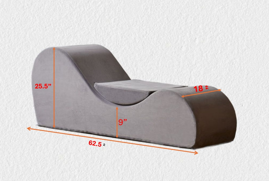Solace Chaise Lounge Chair Relaxation, Ergonomic Design With Soft Yet Firm High-Density Foam Core, Removable Machine-Washable Cover, Grey