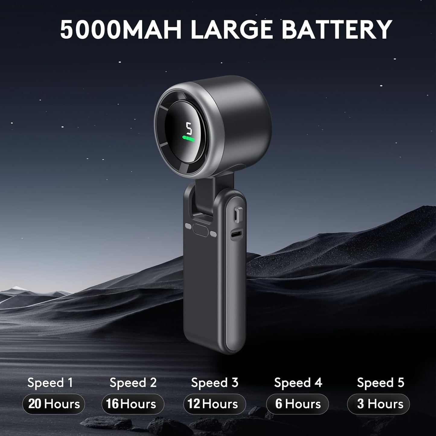 3 IN 1 Portable Handheld Turbo Fan, 5 Gear Wind,2500mAh Battery,World Cup USA Soccer Fan Portable Fan For Stadium Games
