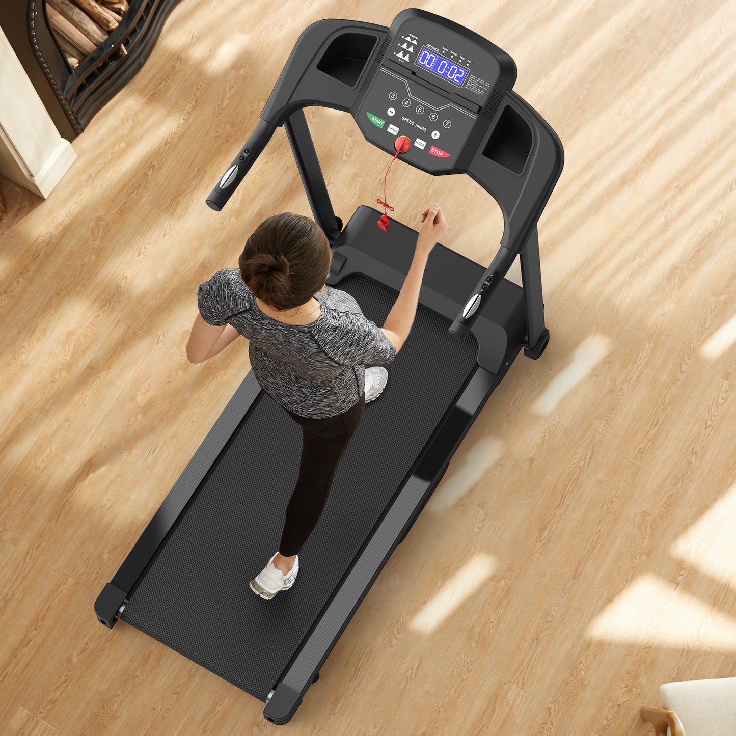 Foldable Treadmill 2.5HP Electric Folding Treadmill Running Walking Machine For Home Gym, Max 265 LBS Weight Capacity