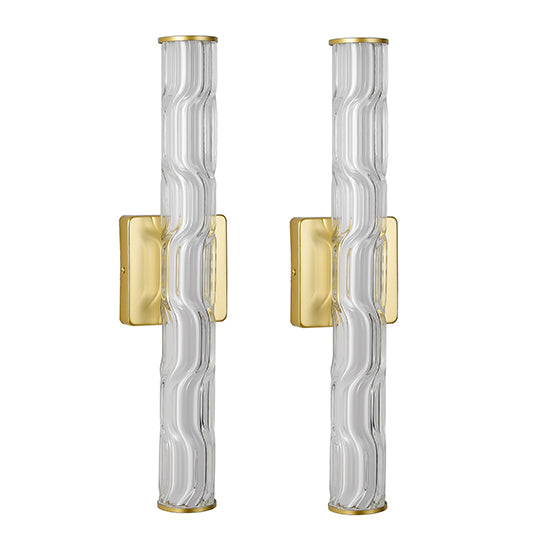 19.7in Gold Bathroom Wall Sconce Set Of 2, Modern Single Sconce Wall Lighting, Upgrated K9 Crystal Bronze Wall Light, Bedroom Vanity Sconce, Wall Lamp For Living Room, Stairway, Hallway