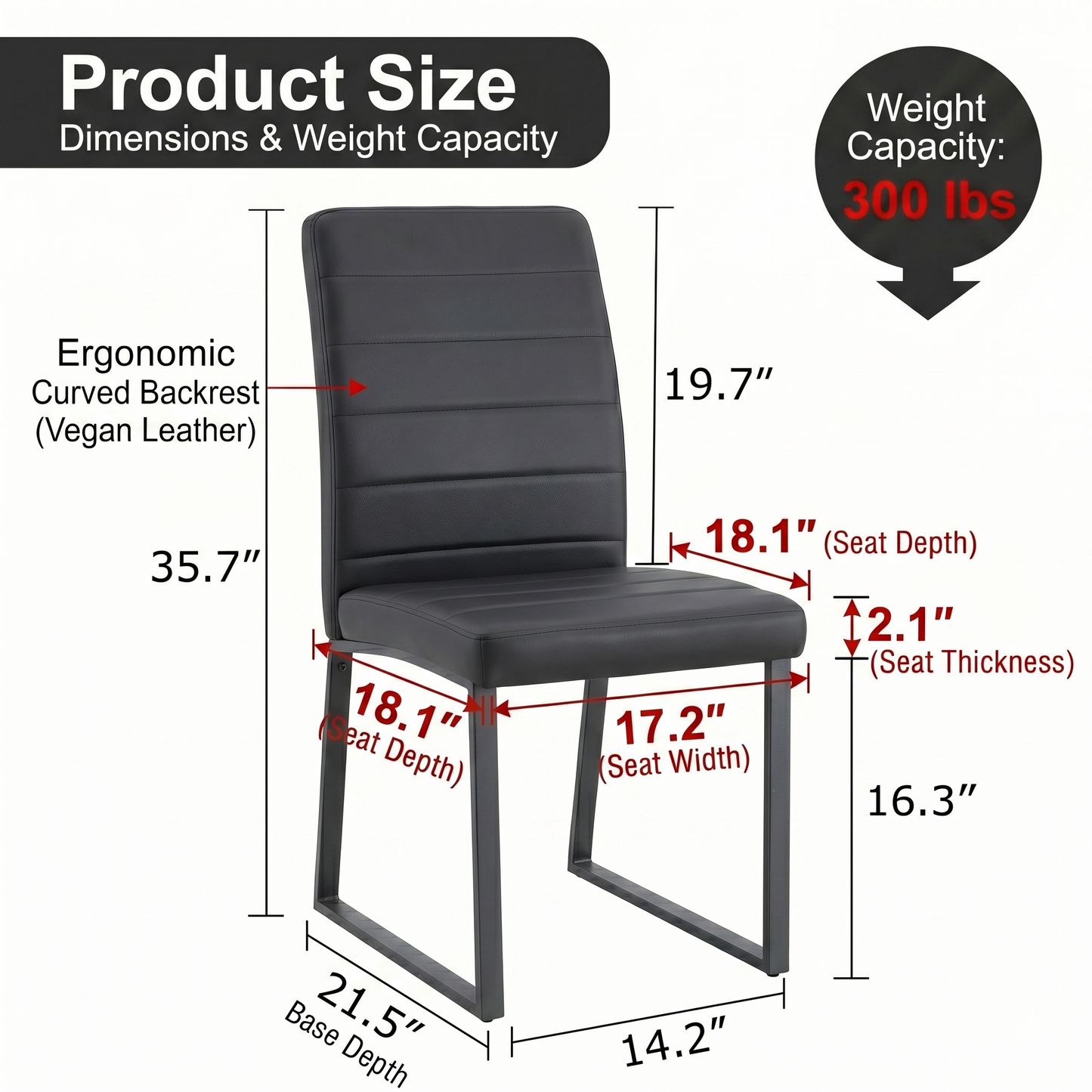 2-Pack - Premium PU Office Dining Chairs With High-density Foam, Sturdy Iron Legs  Spray Paint , Multiple Colors. Easy Assembly