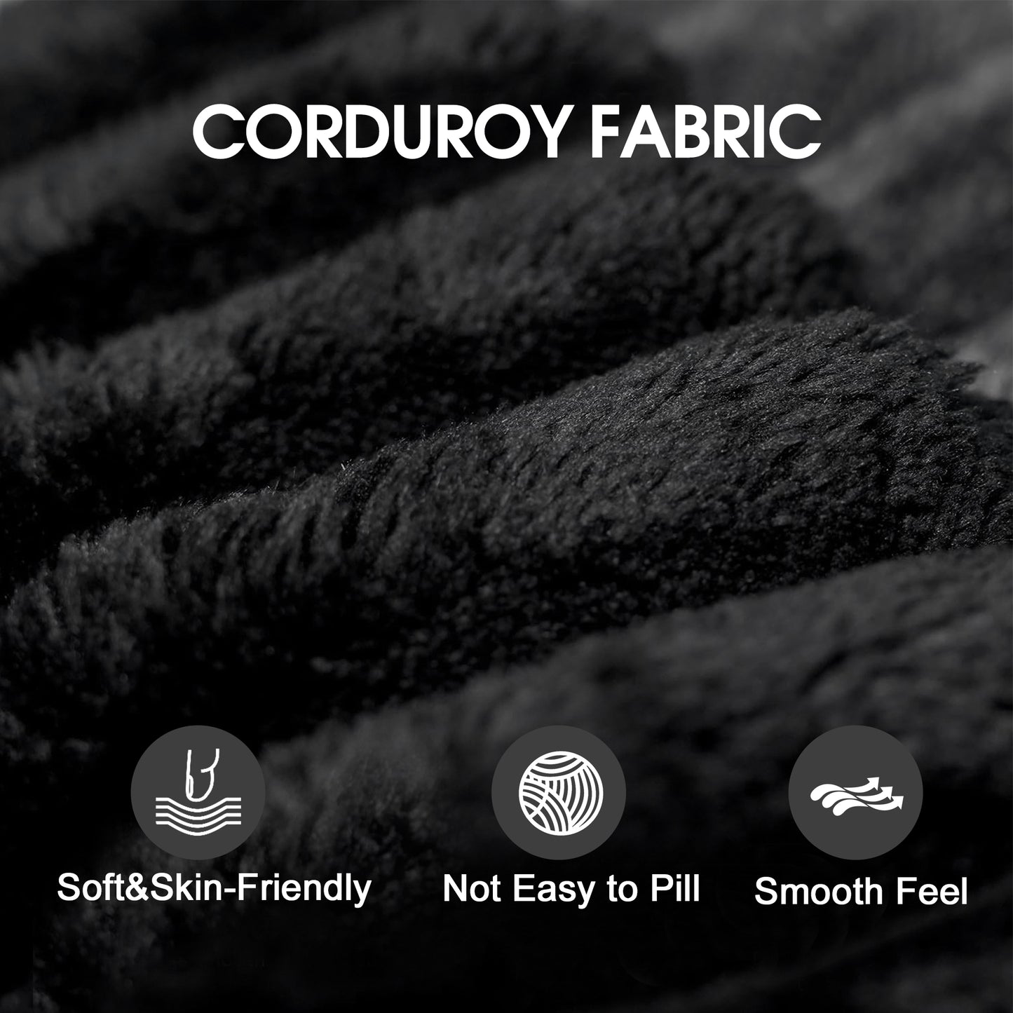 39.8 Cloud Sofa,Corduroy Fabric,Deep Seat Couches,Double-layer Design,Removable  Cushion,No Assembly, DIY Combination For Living Room, Bedroom,Conference Room ,Apartment,Black