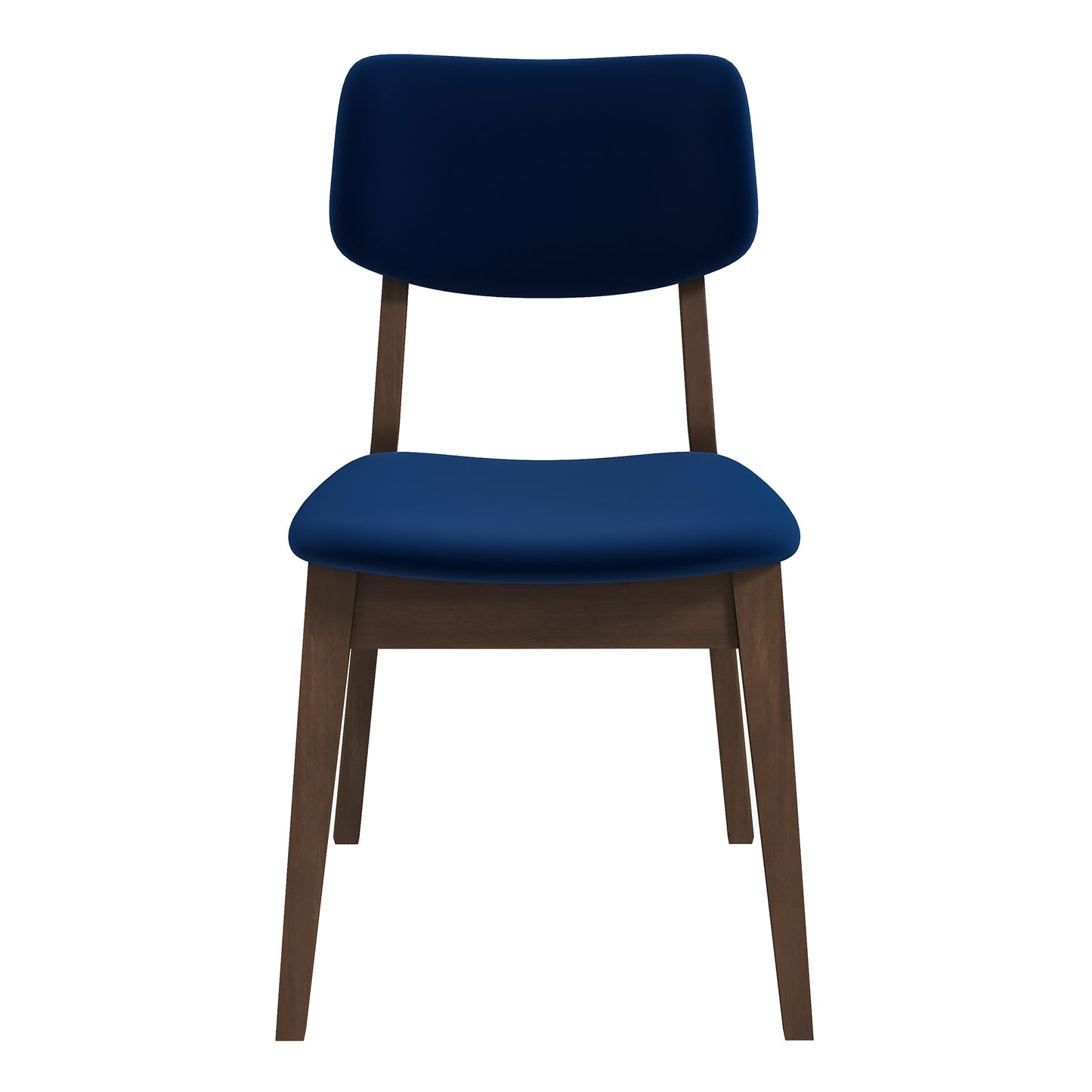 Carlos Blue Velvet Solid Back Side Chair   Set Of 2