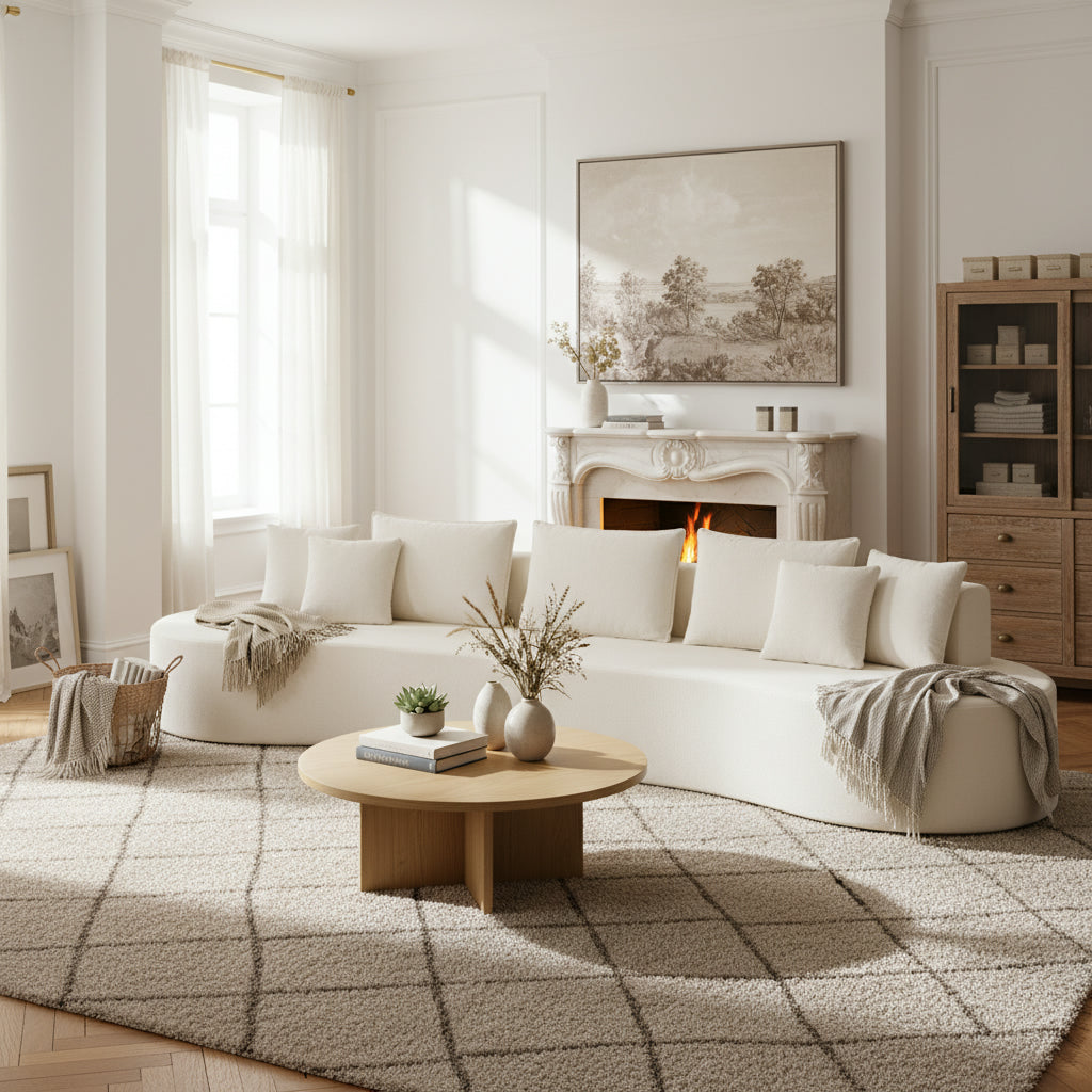 138.6  Modern Curved Modular Sectional Sofa With High-Density Fully Compressed Sponge, 2-Piece Set, Fully Assembled Left Right Hand Facing, Perfect For Living Room, Lounge