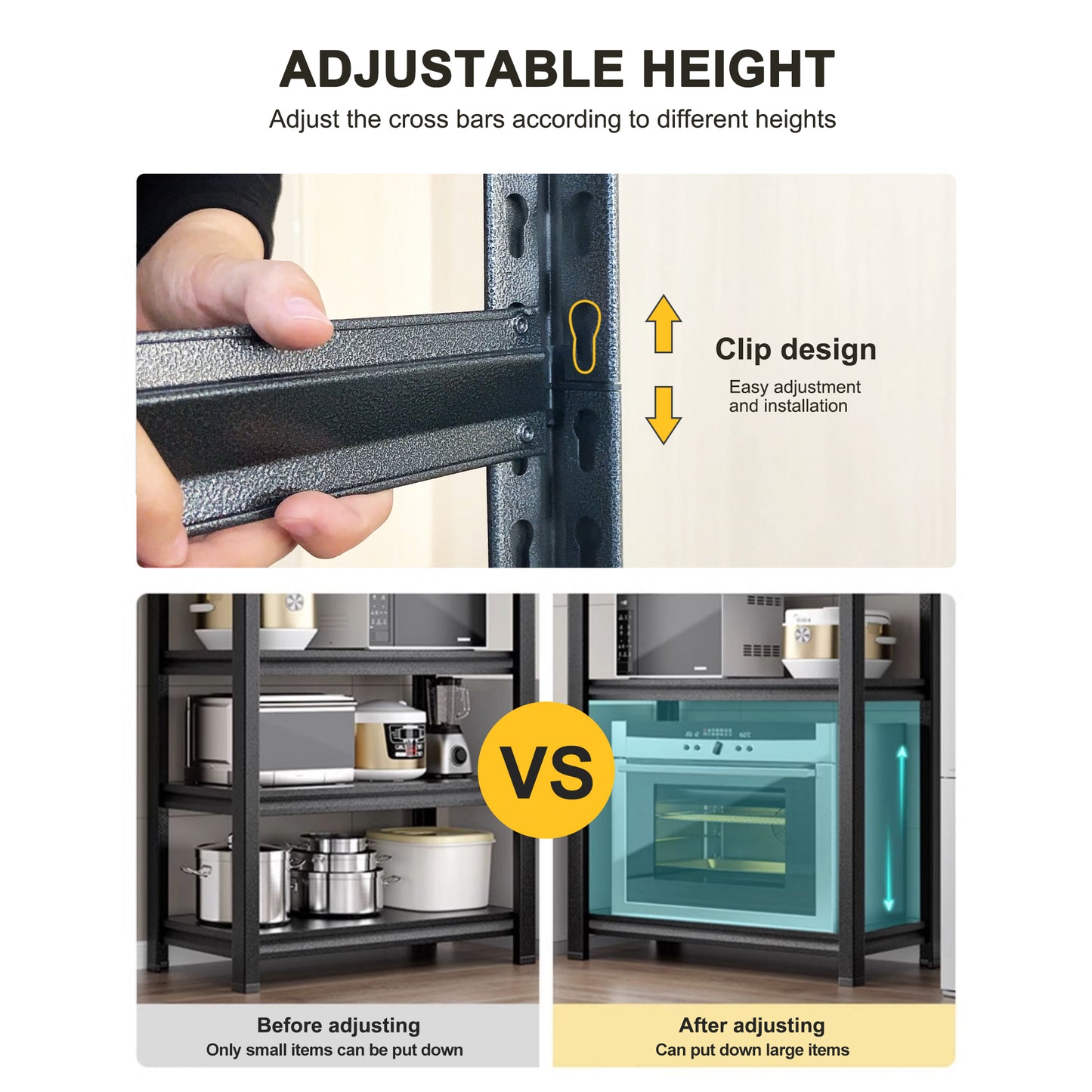 Storage Shelves 5 Tier Heavy Duty Metal Shelving Unit Adjustable Shelving Units And Storage Rack Kitchen Garage Shelf H78 X W47.2 X D18