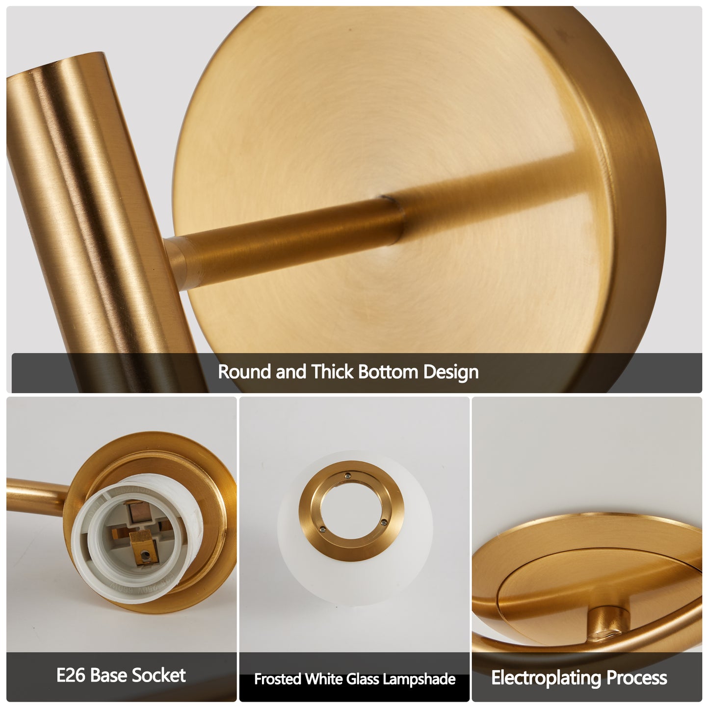 19IN  Set Of 2 Modern Golden Wall Sconces With Opal Glass Globe, Mid-Century Design, Luxury Wall Lights For Bedroom, Living Room, Hallway -No Bulb