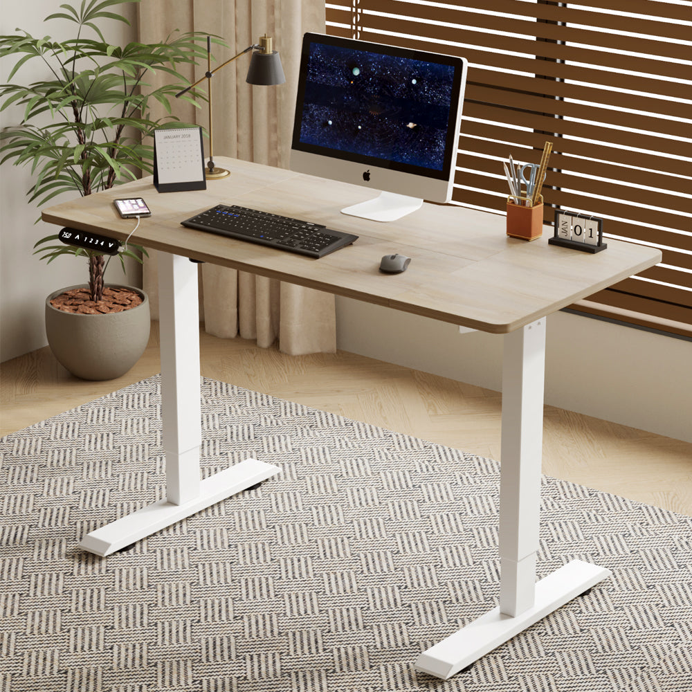 Electric Standing Desk Height Adjustable Desk For Home And Office Computer Table Gaming Desk Modern Luxiury Table 48  Oak Lift-up Desk
